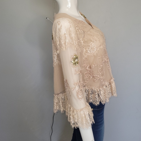 Odd Molly Anthropologie Lace Mesh Cardigan, VGUC, Size S - Picture 5 of 8